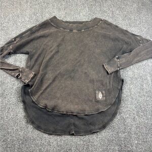 FREE PEOPLE MOVEMENT Women’s Grey/Black w/Brown tint Ribbed Long Sleeve shirt XS